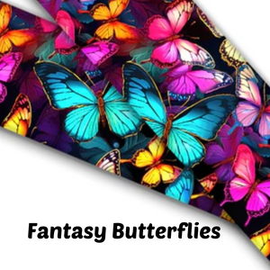 1.5" Wide Fantasy Butterfly Printed BioThane® Quick Release Taper Down Collar