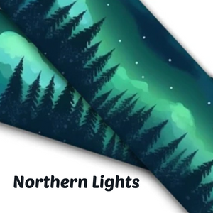 1.5" Wide Northern Lights Printed BioThane® Quick Release Taper Down Collar